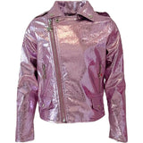 Metallic Rose Moto Jacket
