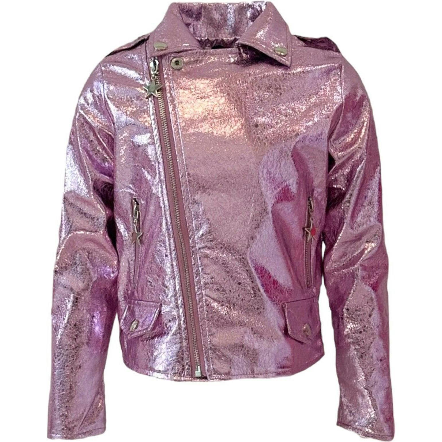 Metallic Rose Moto Jacket