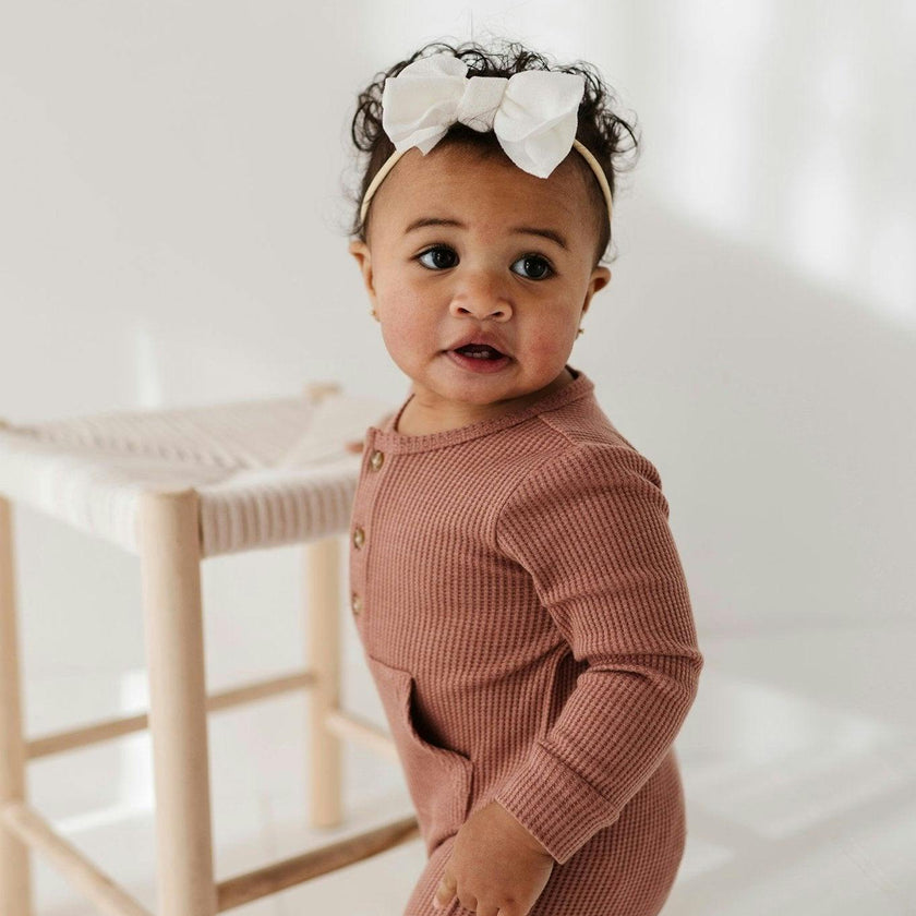 Waffle Romper Burlwood