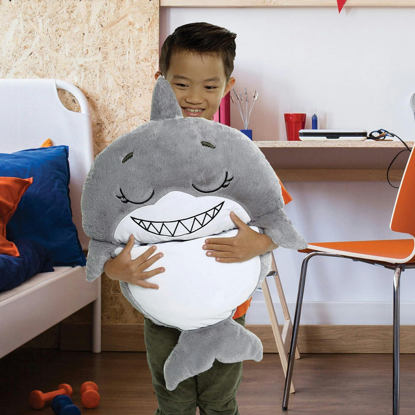 Happy Nappers: Pillow & Sleepy Sack: Med - Grey Shark