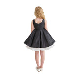Black Lucienne Satin Bow Dress