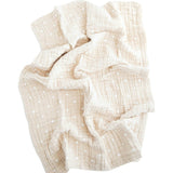 Cotton Muslin Baby Quilt - Taupe Cross