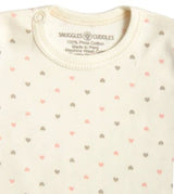 Hearts Print Long Sleeve Bodysuit | 100% Peruvian Pima Cotton