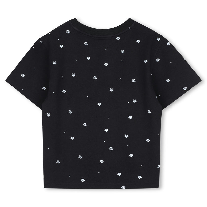 Black Floral Logo Tee