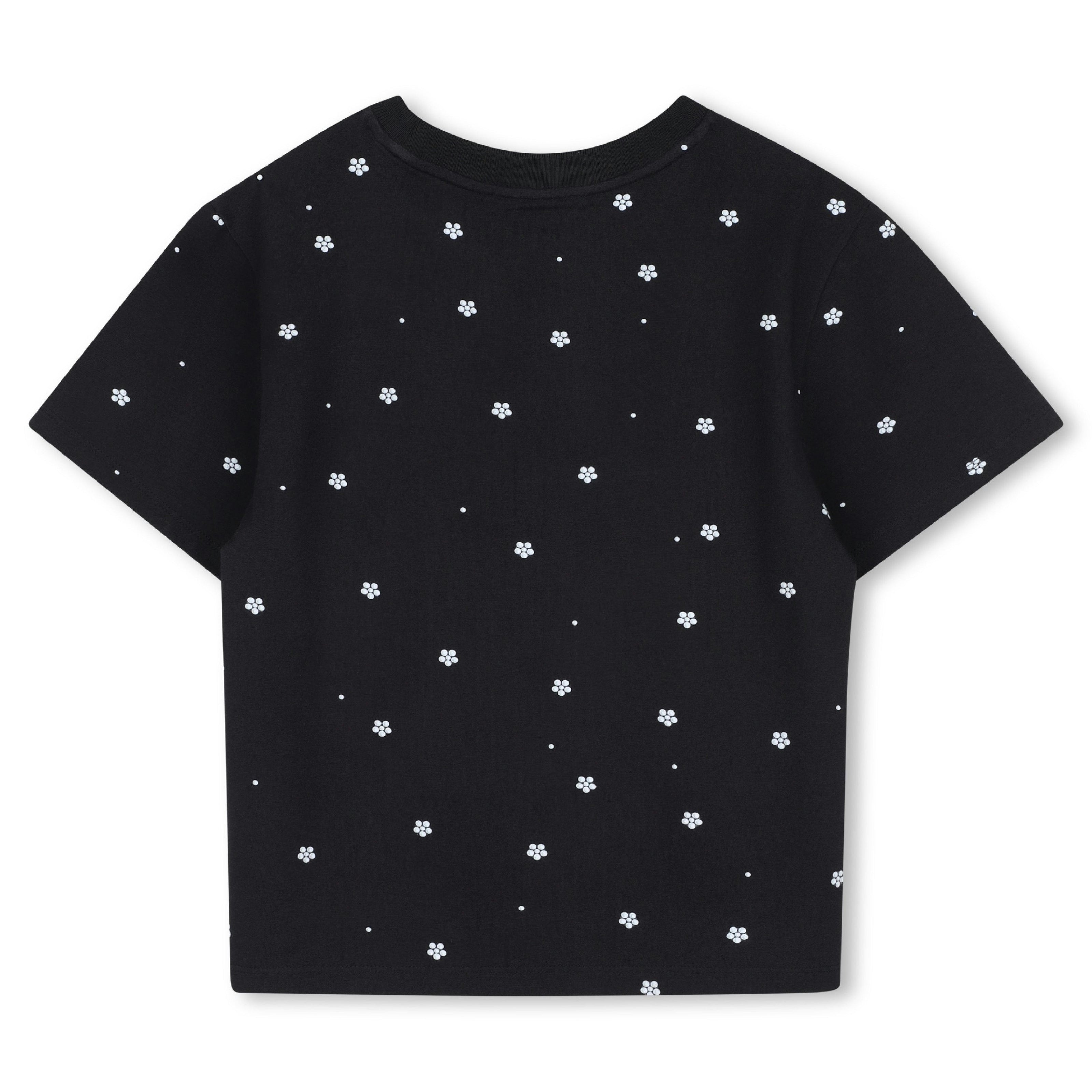 Black Floral Logo Tee