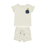 Boys Ribbed Berry Applique Tee & Short Set