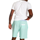 Men's Hepburn Gingham Mint Sleep Shorts - Organic Cotton Poplin