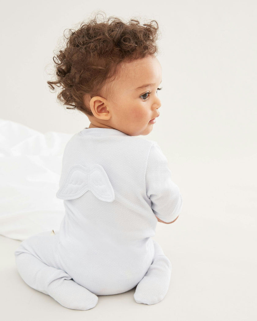 Angel Wing™ Pointelle Sleepsuit - Blue