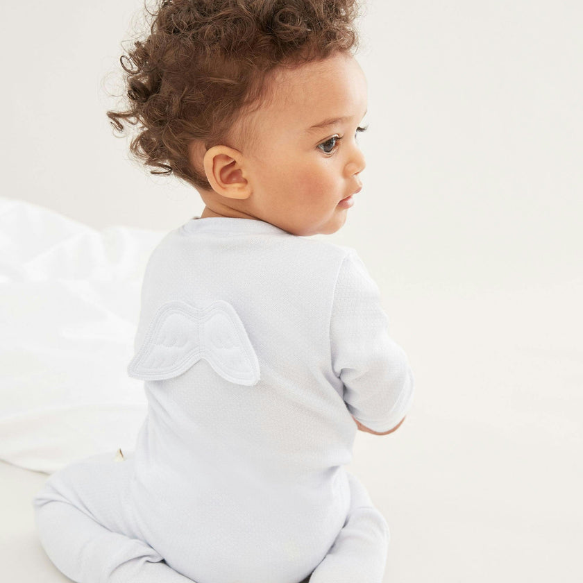 Angel Wing™ Pointelle Sleepsuit - Blue