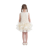 Cream Yelena Lace Ruffle Dress