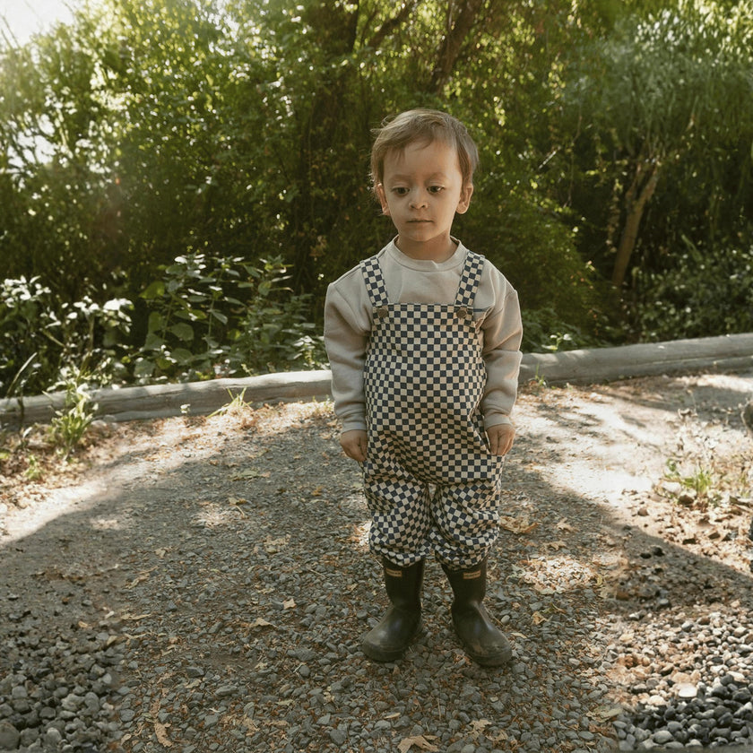 Organic Twill Overalls - Midnight Check