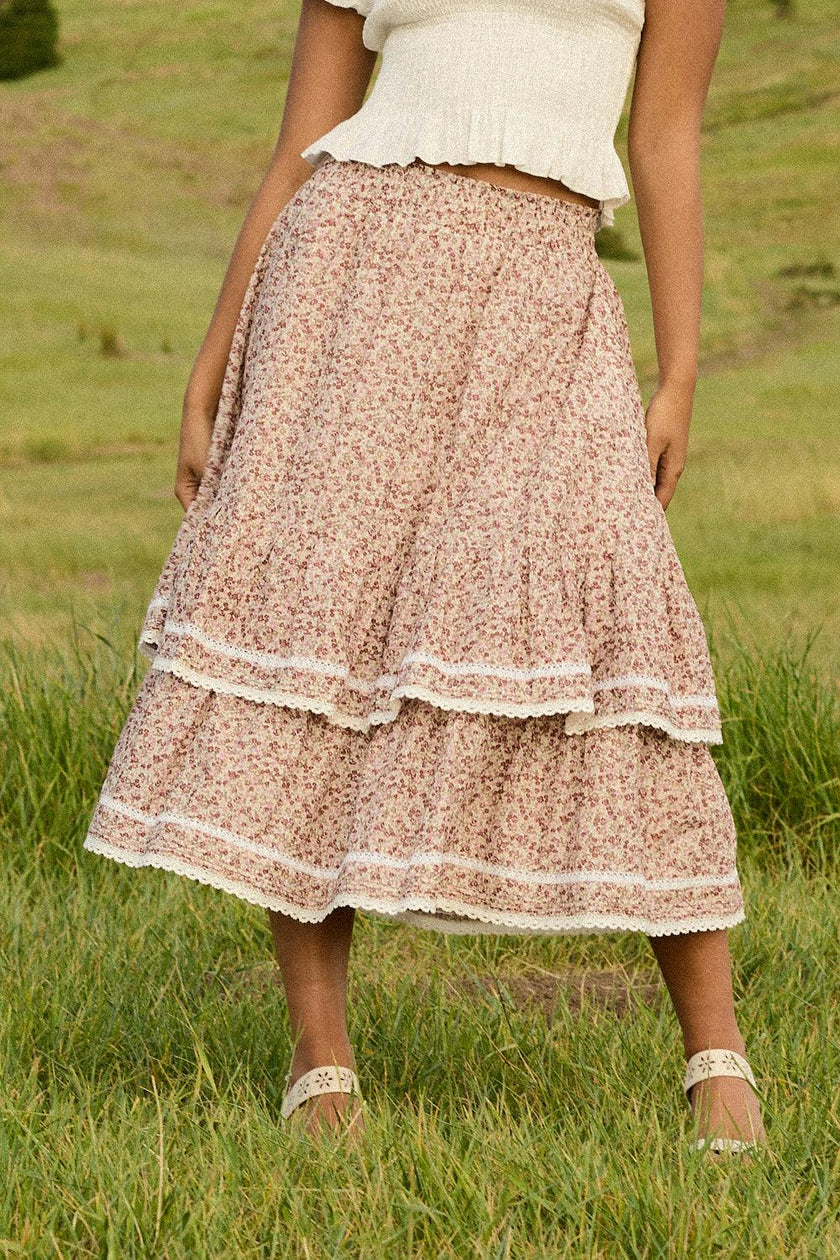 Annalise Midi Skirt in Philocaly Floral