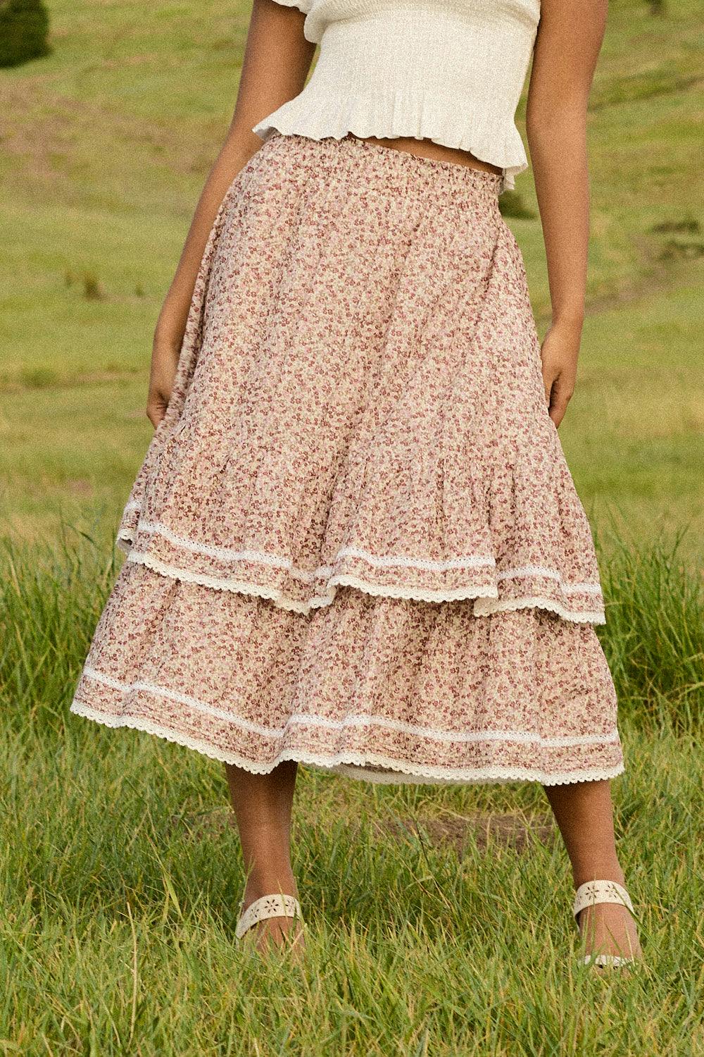 Annalise Midi Skirt in Philocaly Floral