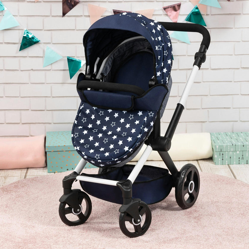 Bayer Design Dolls: Pram Xeo - Blue & White Stars