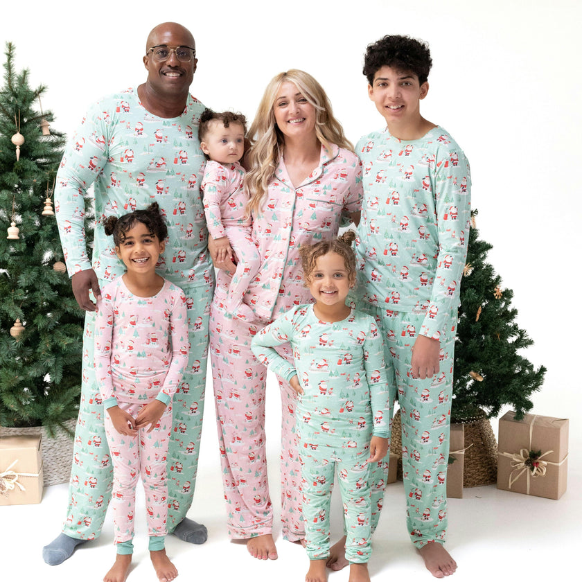 Golfing Mrs. Claus and Elves - Adult Short Sleeve Coat Style with Pants