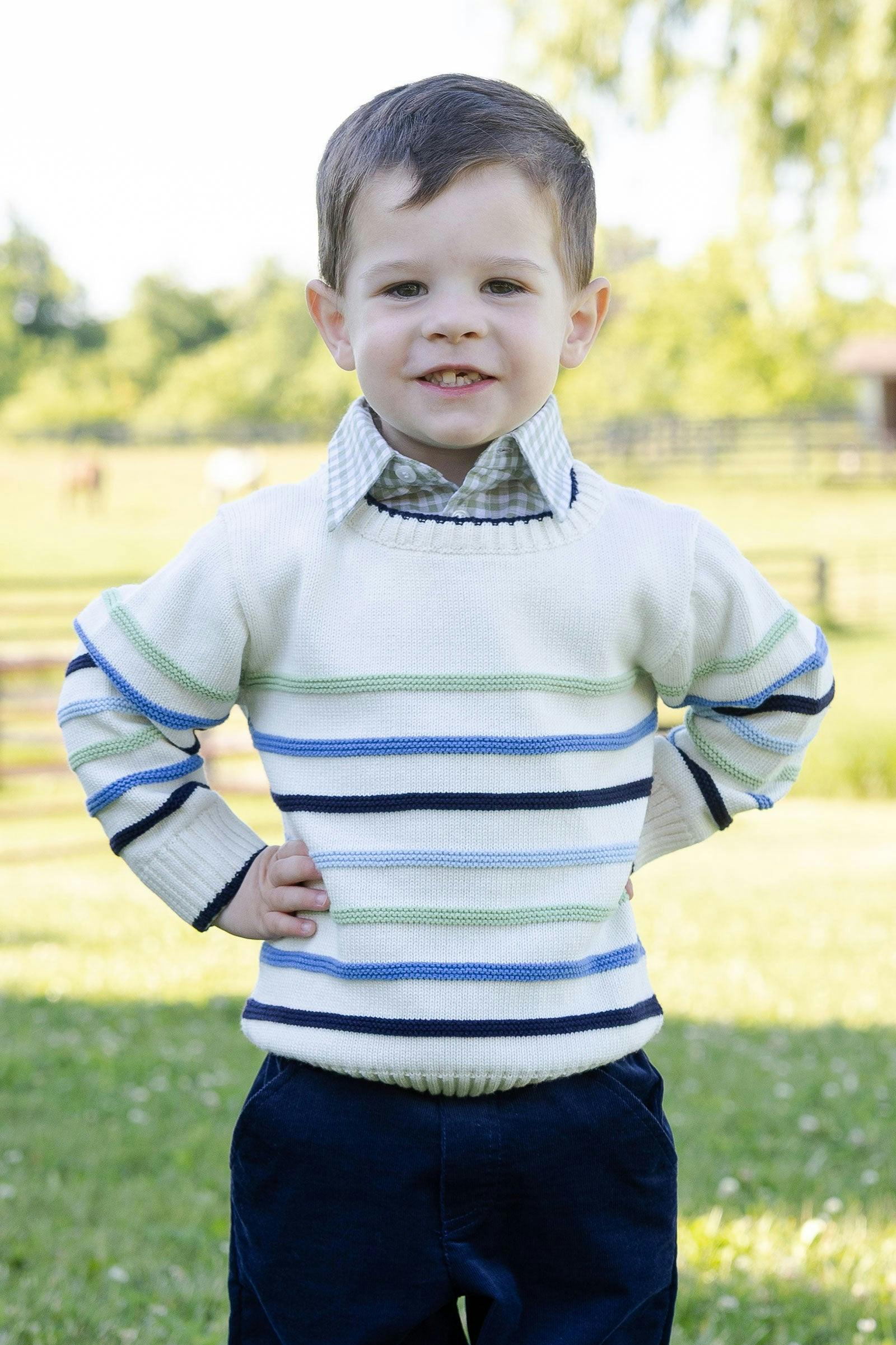 Sweater with Raised Stripes