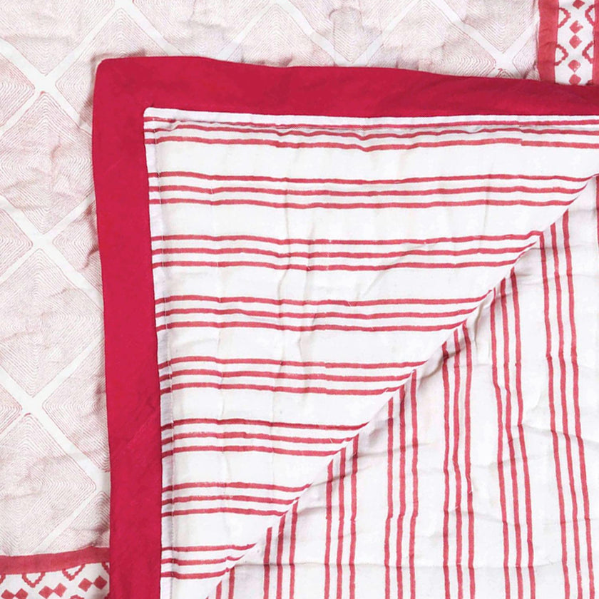 Block-Printed Cotton Crib Quilt