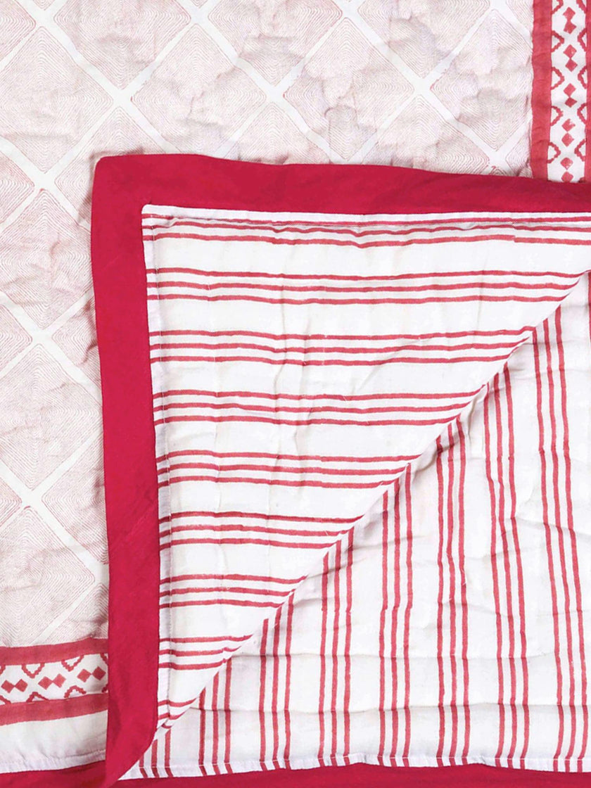 Block-Printed Cotton Crib Quilt