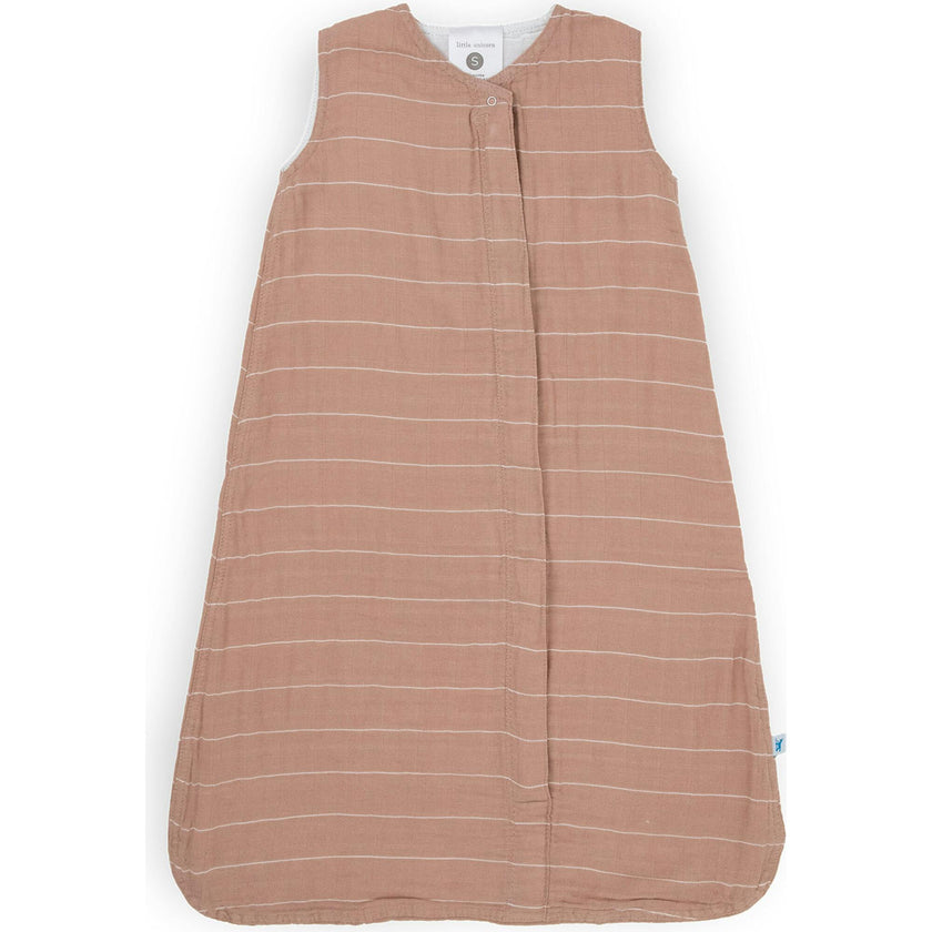 Cotton Muslin Sleep Bag - Mauve Stripe