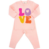 Cotton Candy LOVE Terry Applique Two Piece Set
