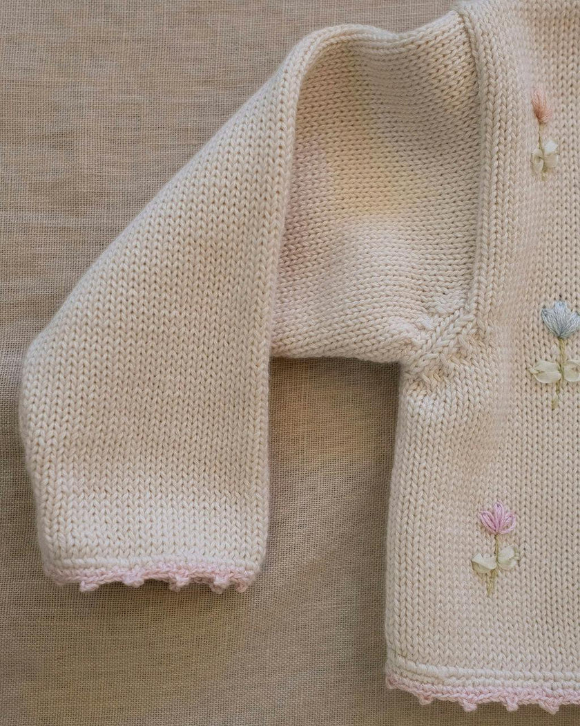 Embroidered Bolero in Pink/Natural