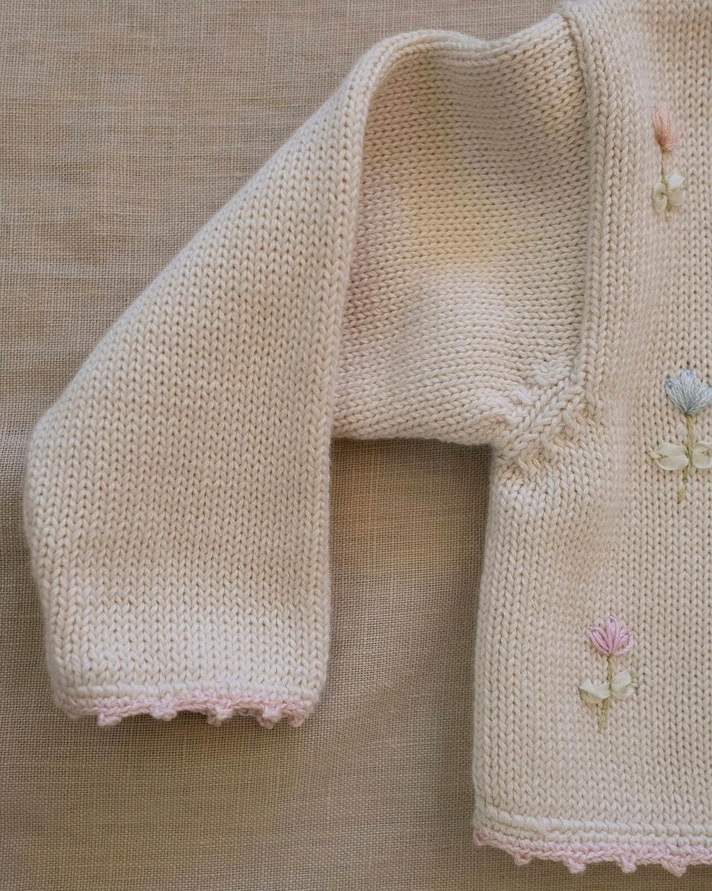 Embroidered Bolero in Pink/Natural