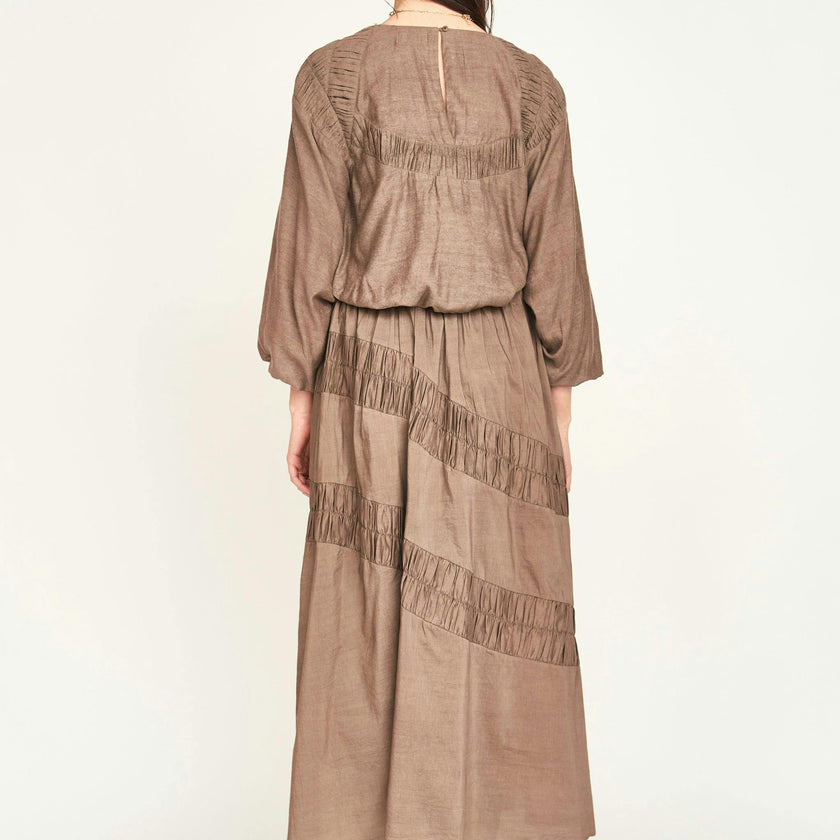 Andaman Ruched Blouse in Walnut