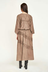 Andaman Ruched Blouse in Walnut