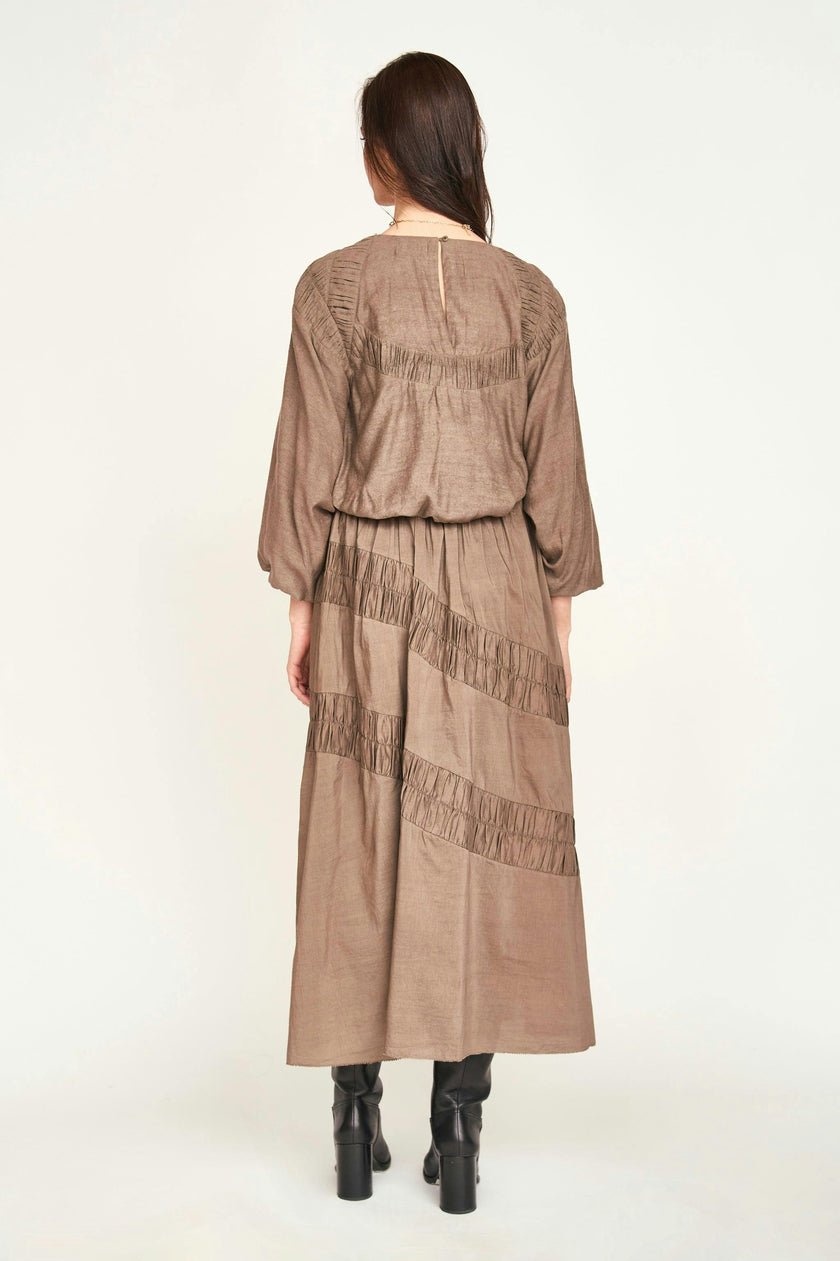 Andaman Ruched Blouse in Walnut