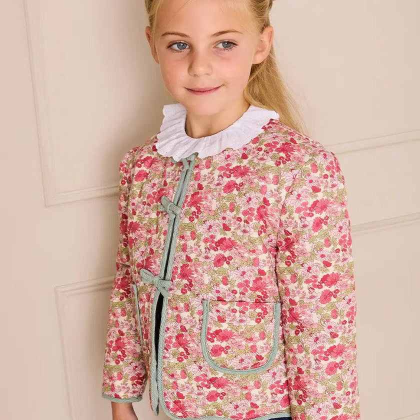 Margret Floral Reversible Quilted Jacket in Pink (4-12yrs)