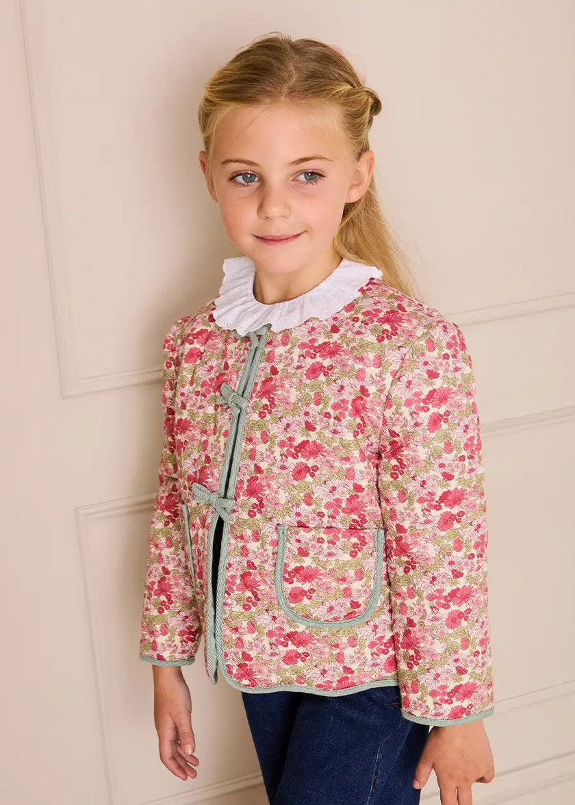 Margret Floral Reversible Quilted Jacket in Pink (4-12yrs)