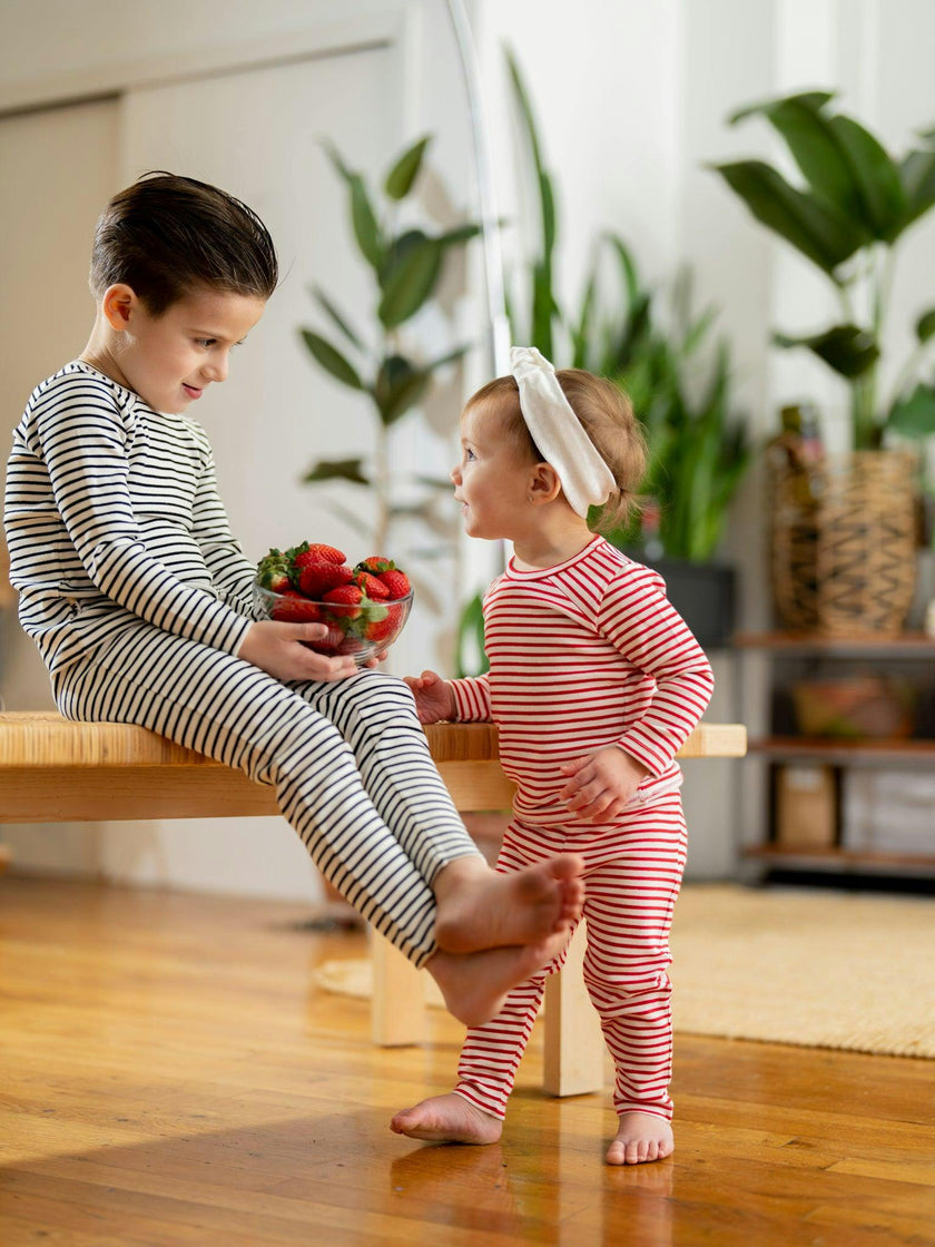 Directional Striped Raglan Sleeve Top & Pant Set