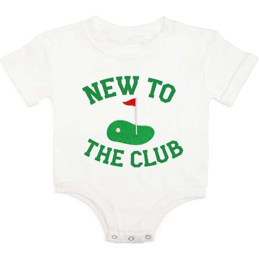 New To The Club Patch Short Sleeve Romper - White