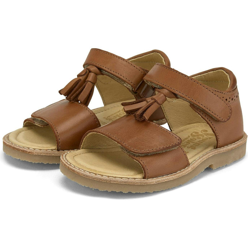 Flo Velcro Tassel Sandal, Brown