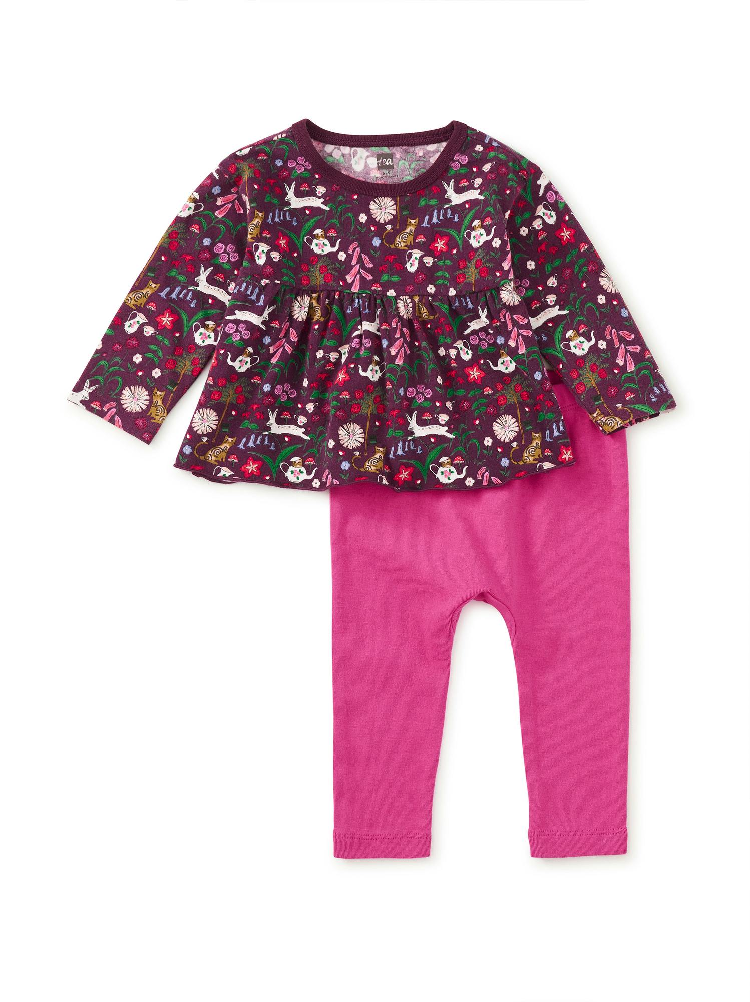 Peplum Two Piece Baby Set, Tea Party Floral