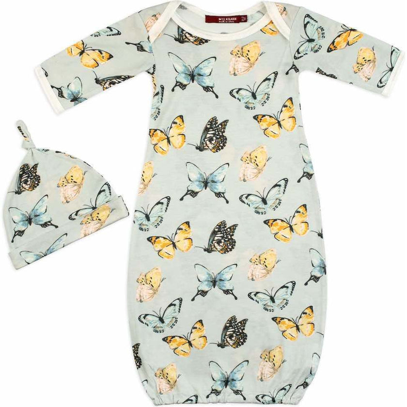 Bamboo Newborn Gown & Hat Set