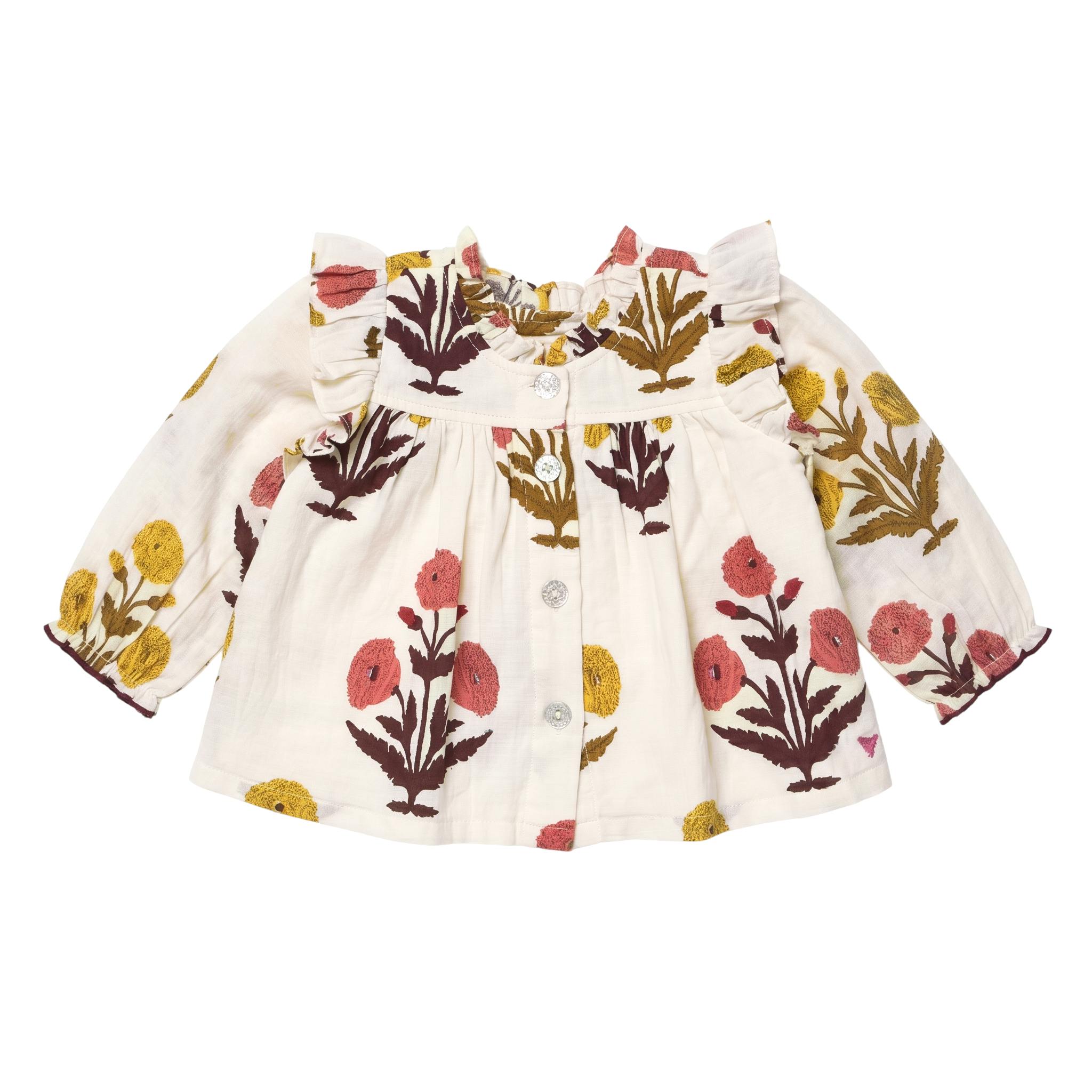 Girls Kalani Button Up Top - Harvest Dandelion