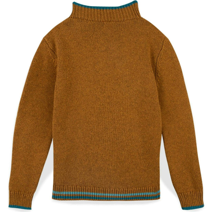 BONTON Contrast Hem Malt Pullover Sweater