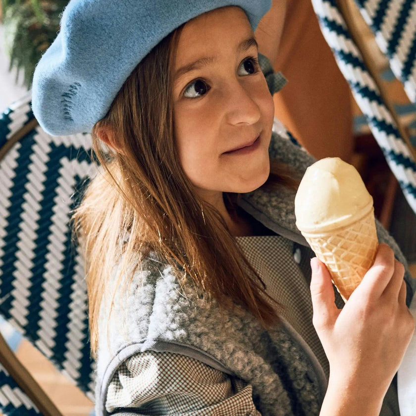 children's wool beret - blue stars