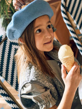 children's wool beret - blue stars