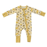 Baby Girl Long Sleeve Zip Romper in Honey Bees