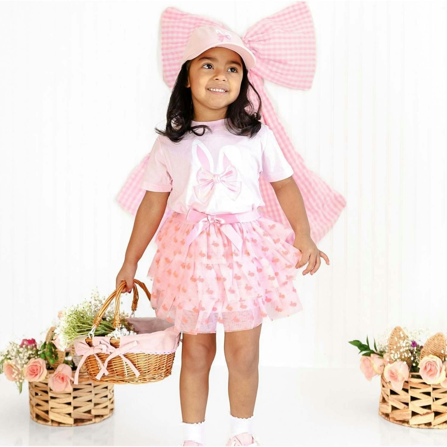 Bunny Bow Easter Short Sleeve T-Shirt - Ballet