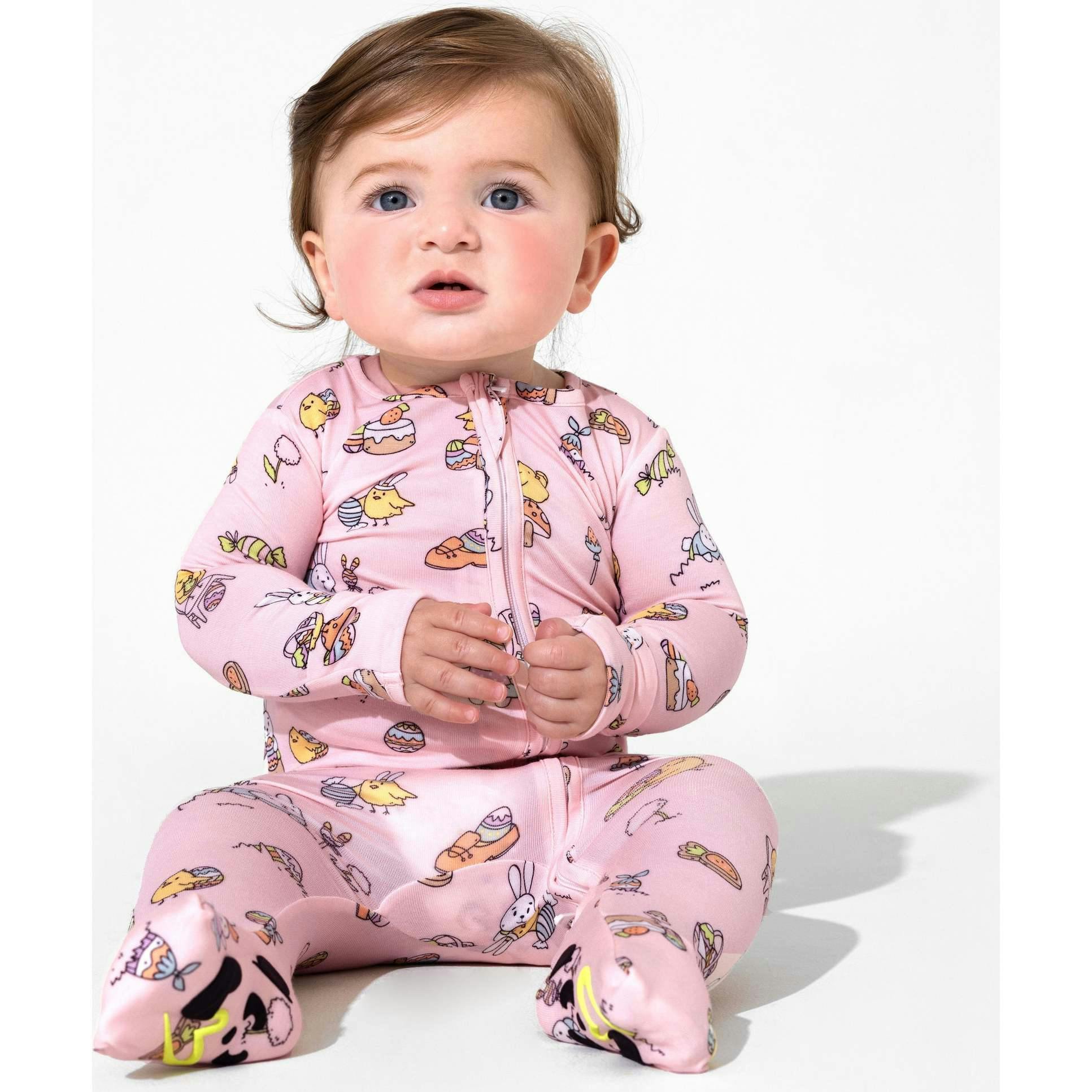 Easter Pink Bamboo Convertible Footie