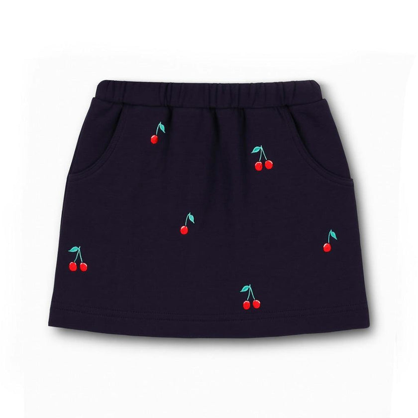 French Terry Skort W/Embroidered Cherries