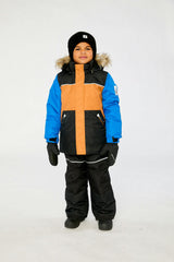 Two Piece Discover Snowsuit Black Brown and Blue