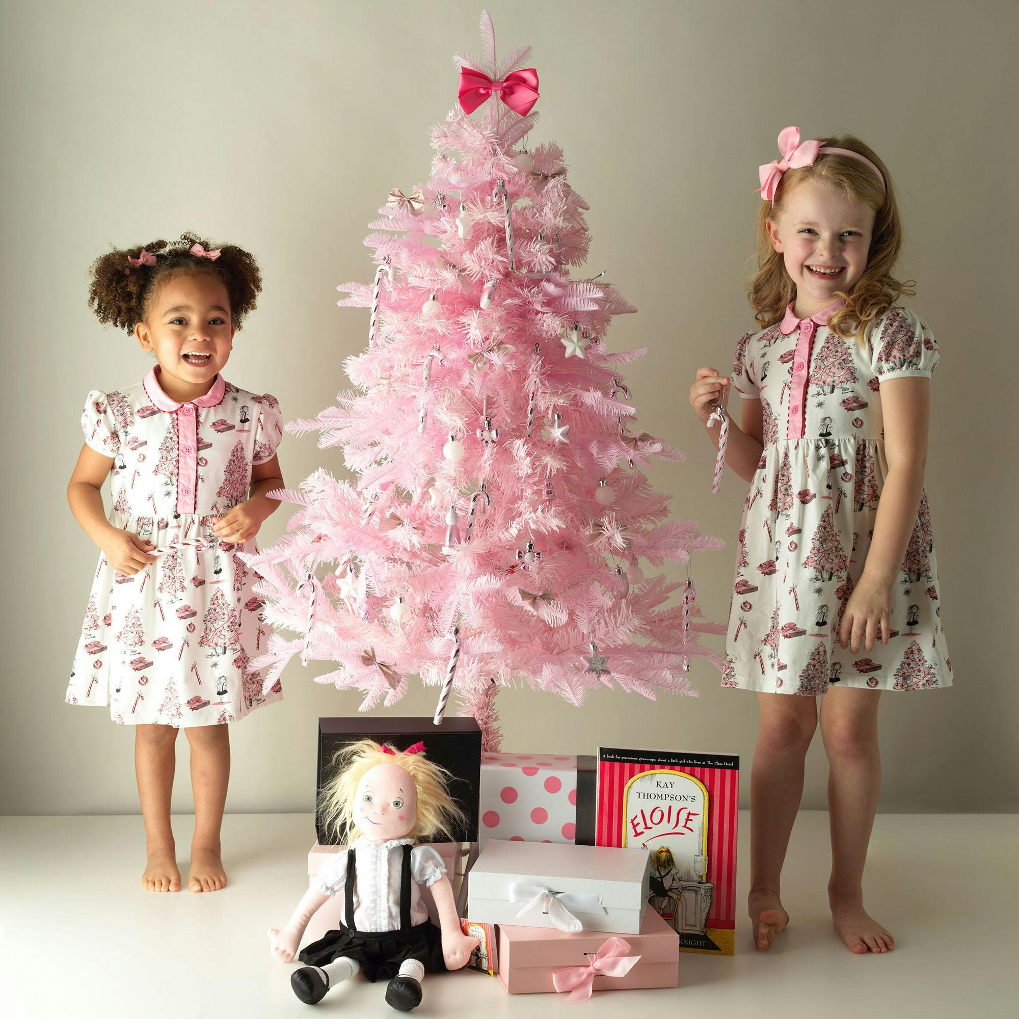 Eloise Christmas Tree Button-Front Dress