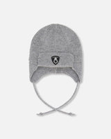 Lined Baby Knit Hat with Ears and Strings