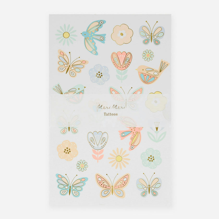 Birds & Butterflies Tattoo Sheets