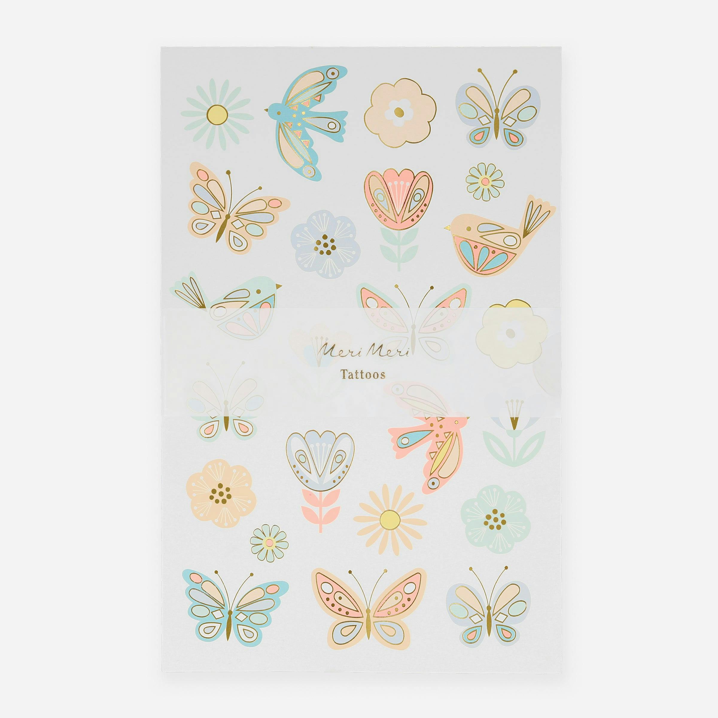 Birds & Butterflies Tattoo Sheets