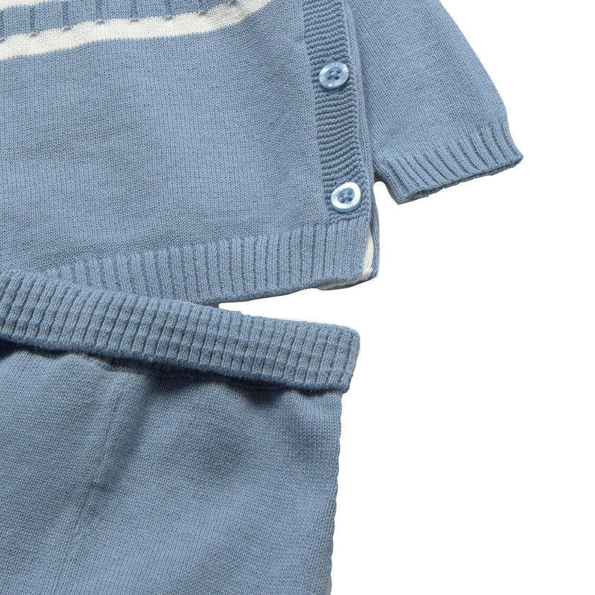 Light Blue Knitted Baby Outfit